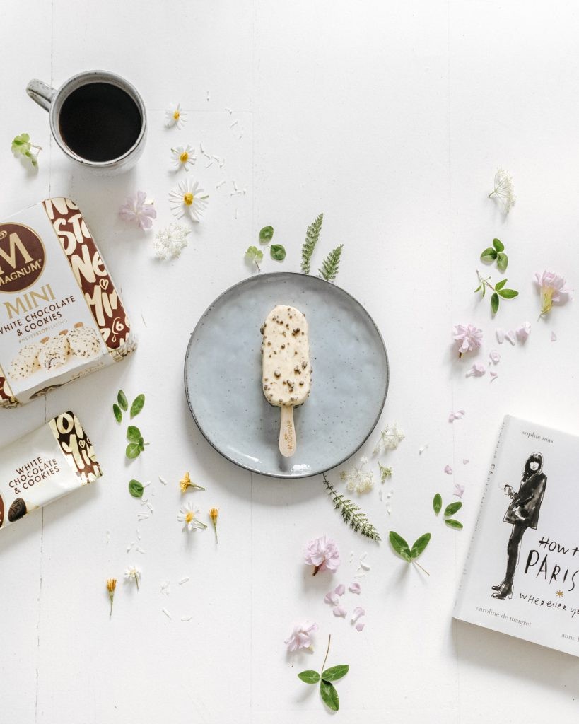 Flatlay Photography for Magnum White Chocolate & Cookies